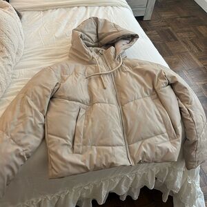 Zara tan puffer jacket